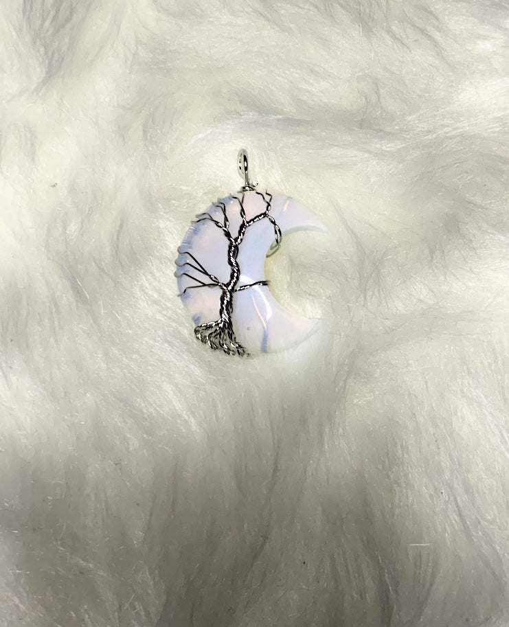 Crystal Natural Crescent Moon Pendant